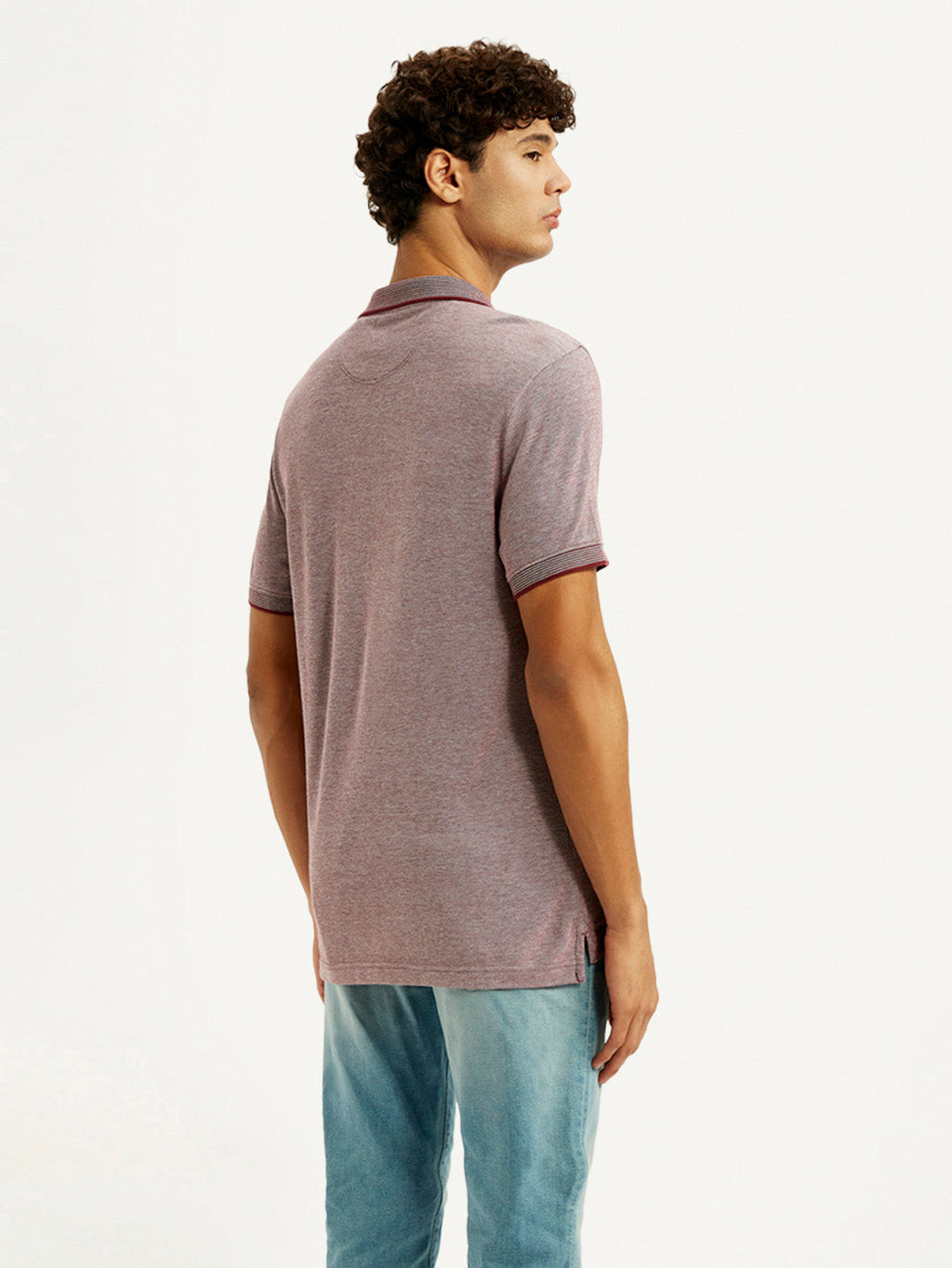 Men's Mauve Slim Fit Polo T-shirt