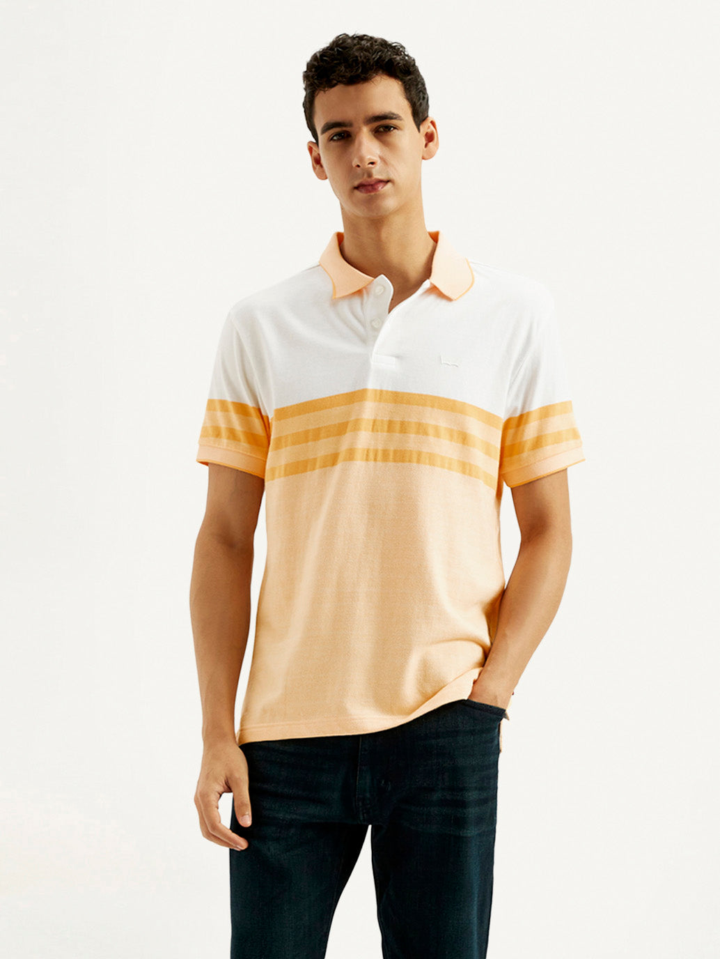 Men's Striped Slim Fit Polo T-shirt