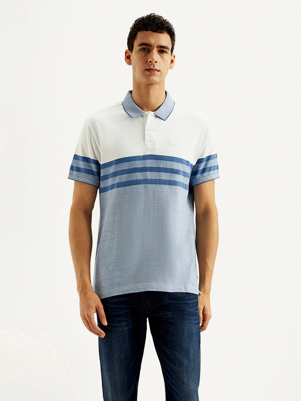 Men's Striped Slim Fit Polo T-shirt