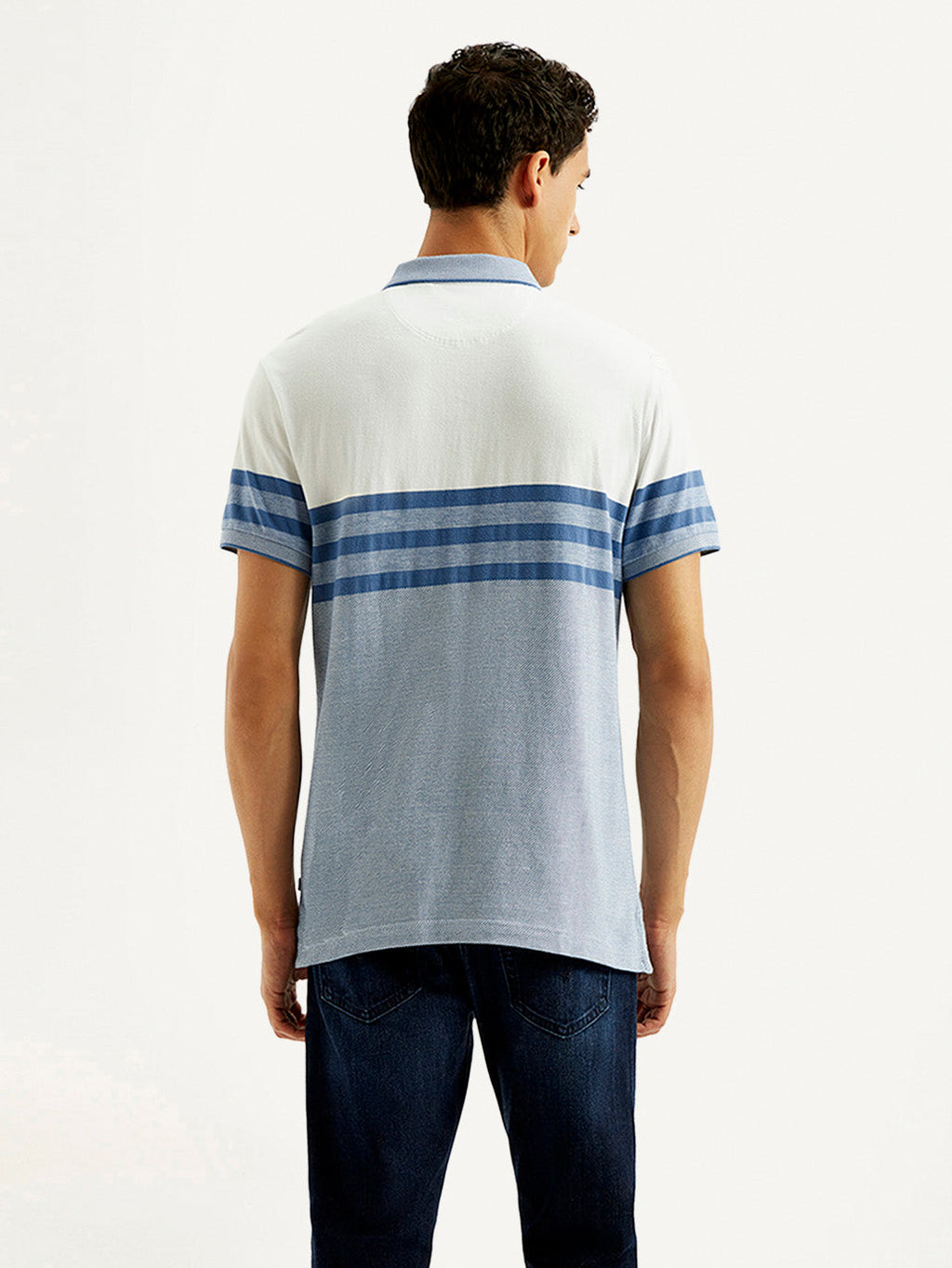 Men's Striped Slim Fit Polo T-shirt