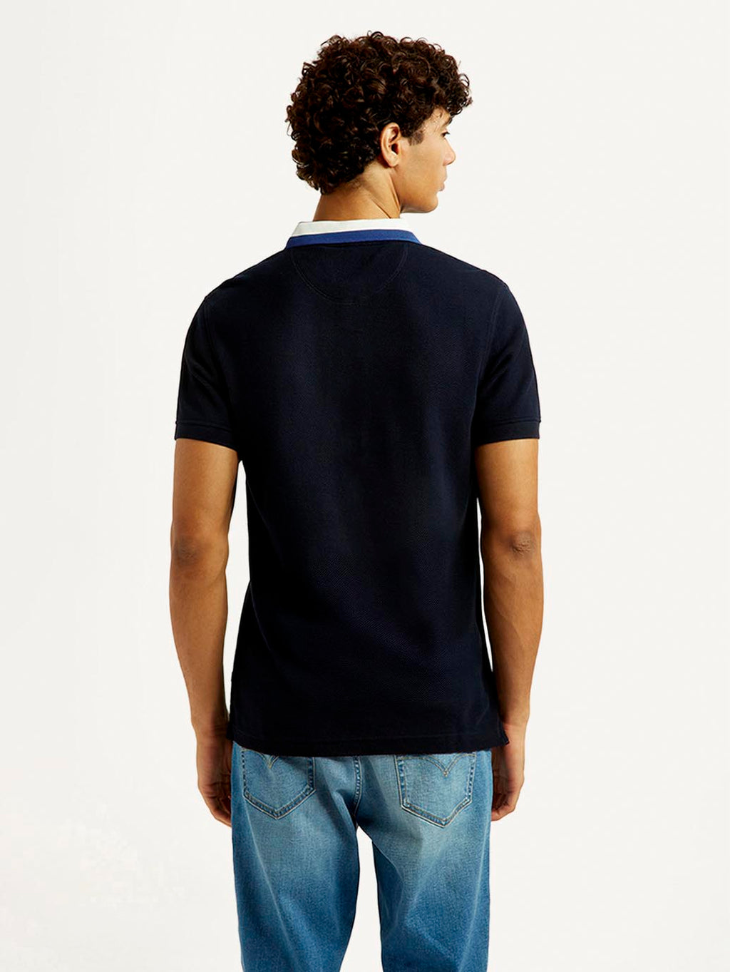 Men's Solid Black Slim Fit Polo T-shirt
