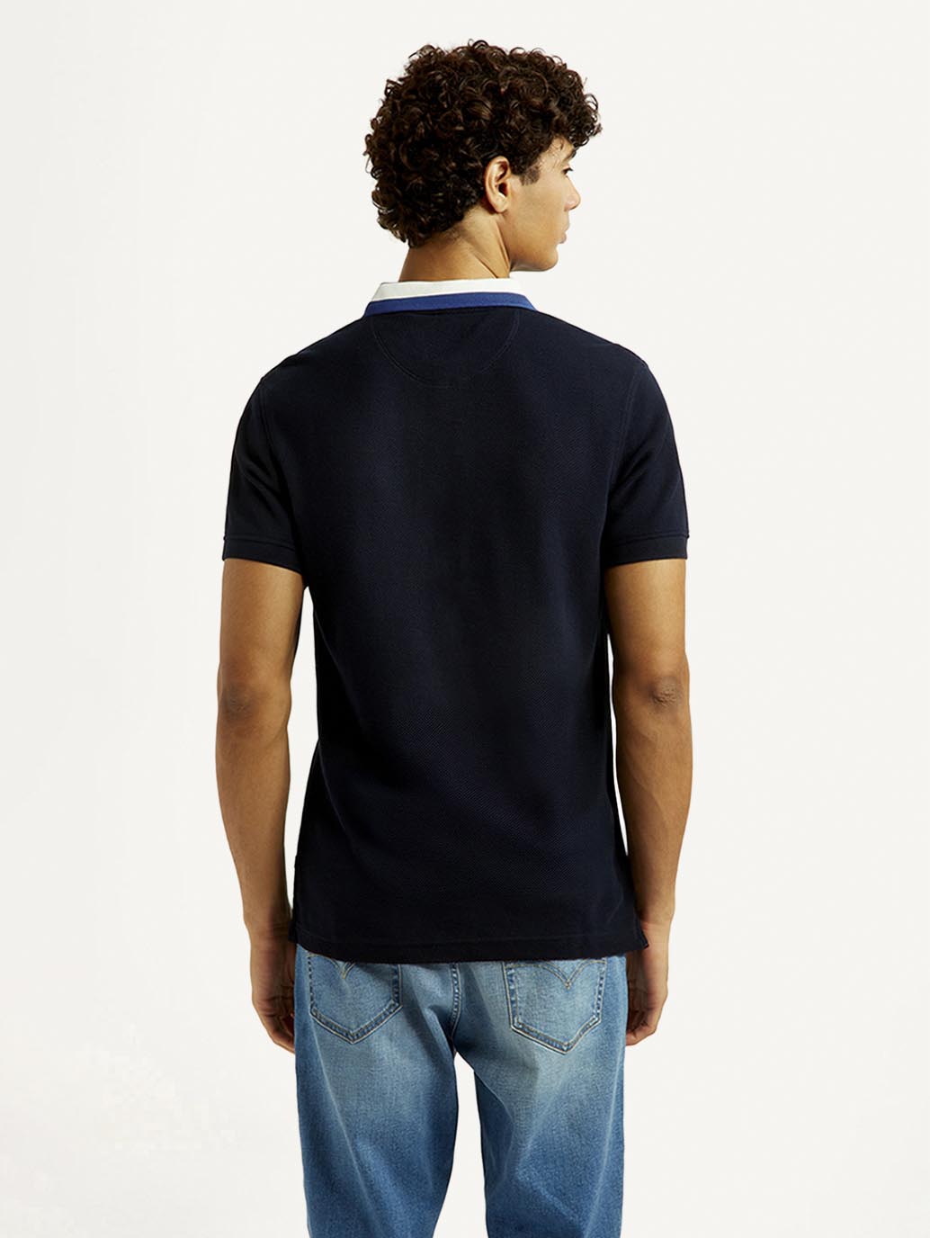 Men's Solid Black Slim Fit Polo T-shirt