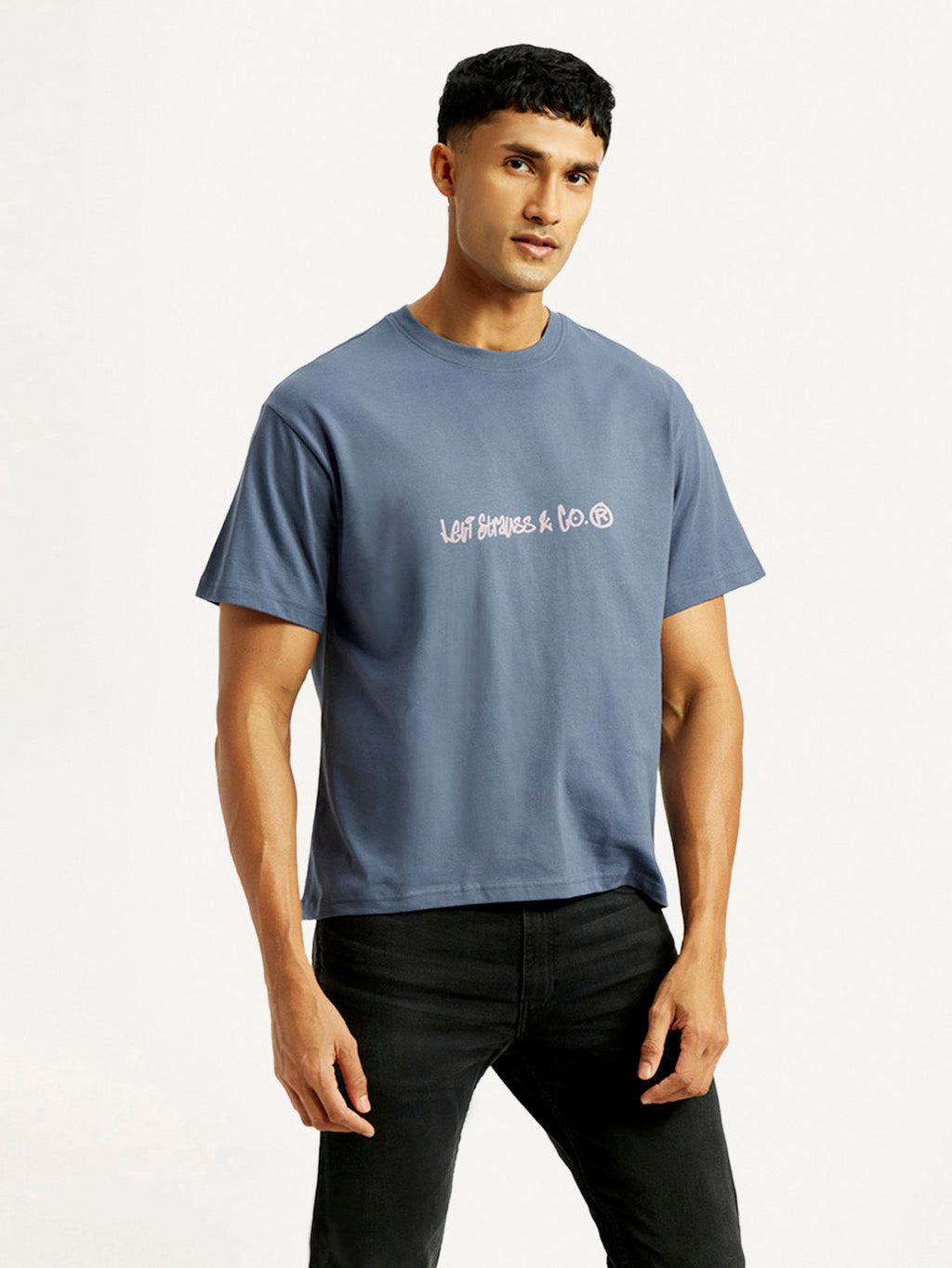Men's Brand Logo Boxy Fit T-shirt
