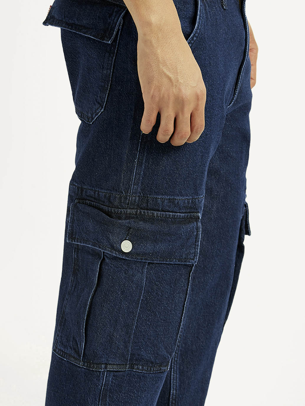 Men's 555 Dark Blue Loose Fit Mid Rise Jeans