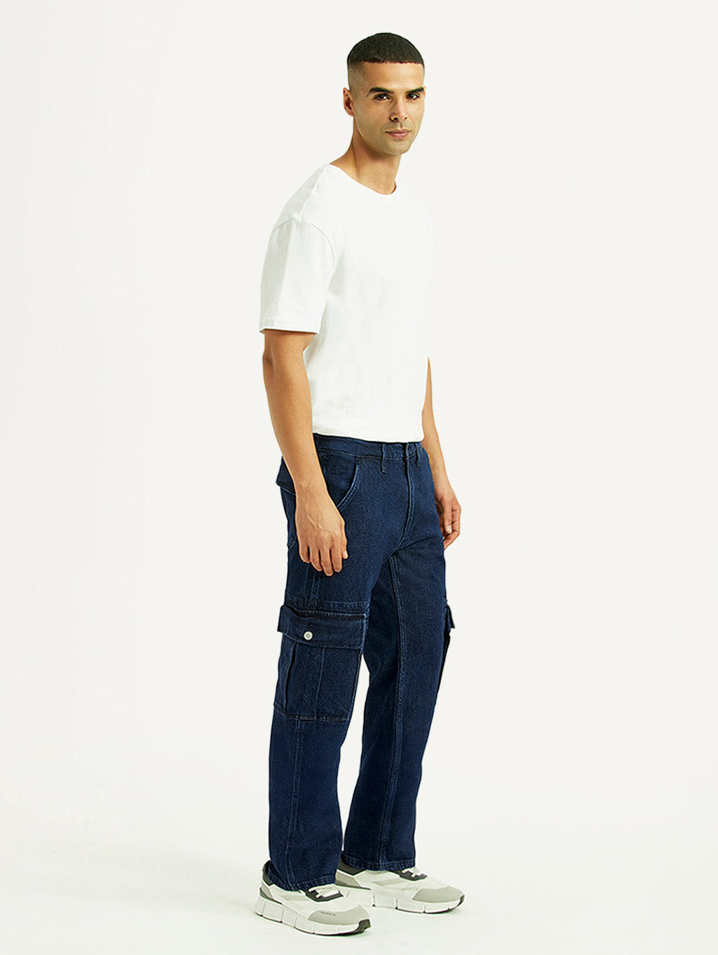Men's 555 Dark Blue Loose Fit Mid Rise Jeans