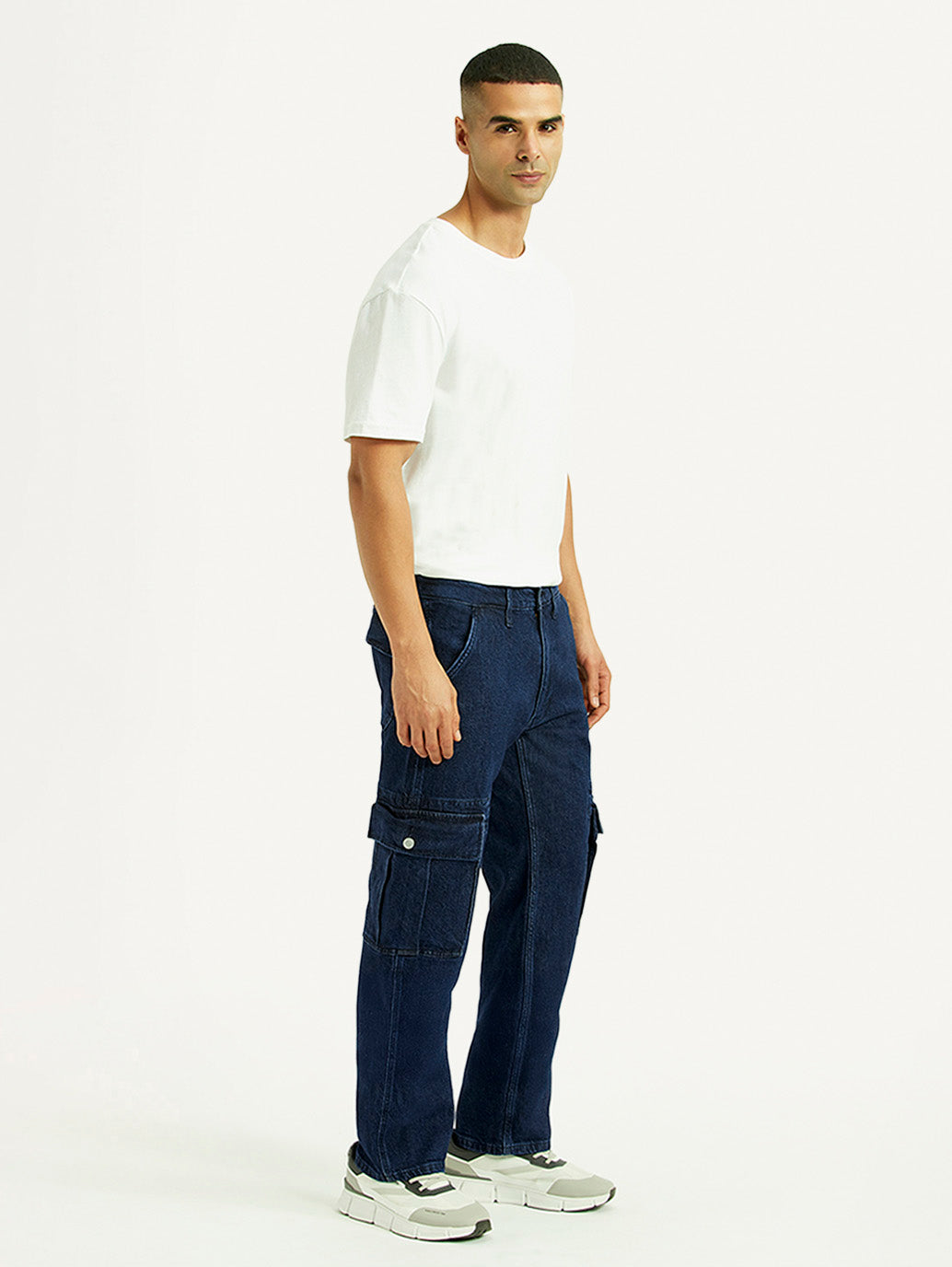 Men's 555 Dark Blue Loose Fit Mid Rise Jeans