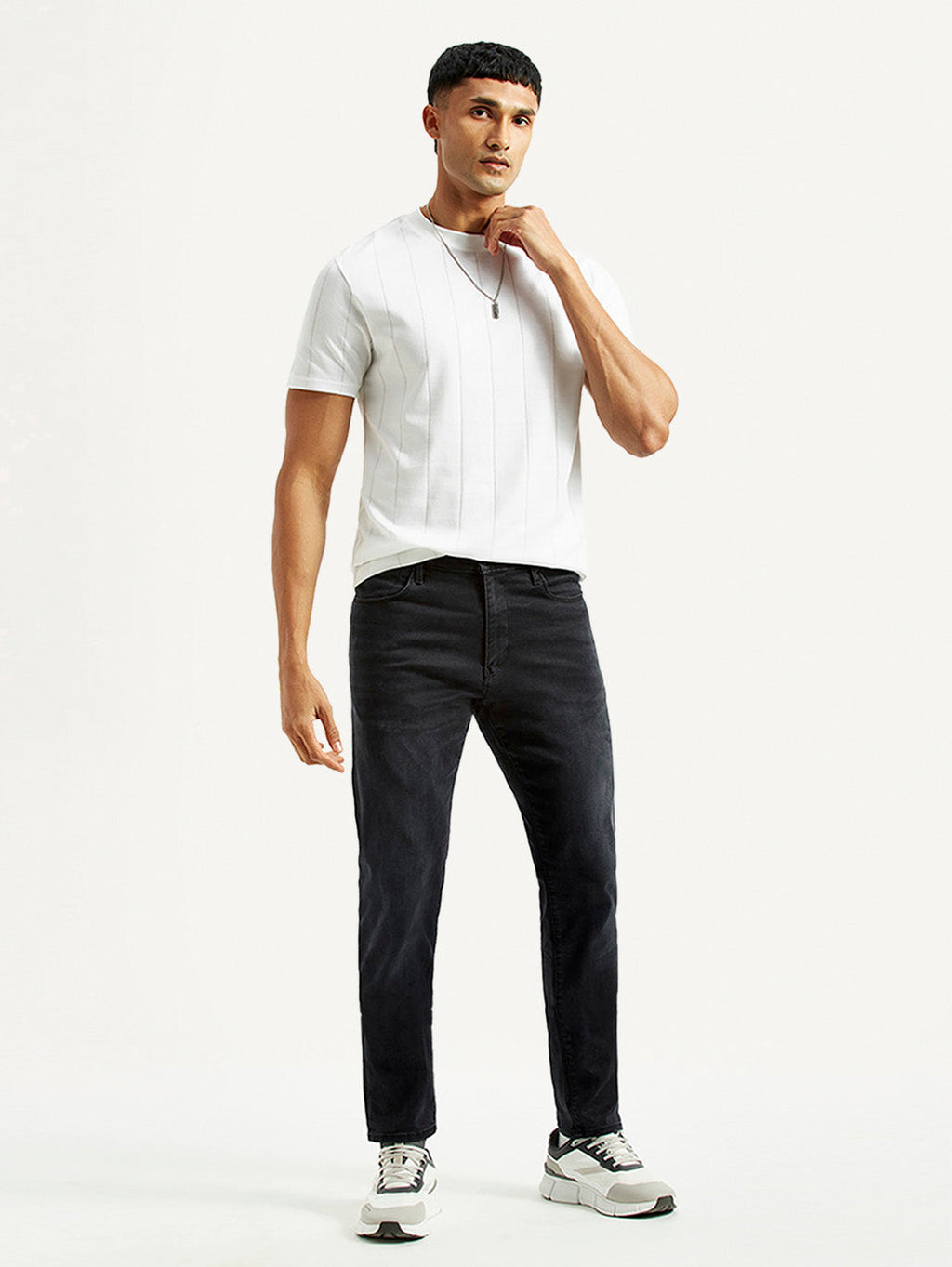 Men's Redloop 512 Charcoal Grey Slim Tapered Fit Mid Rise Jeans