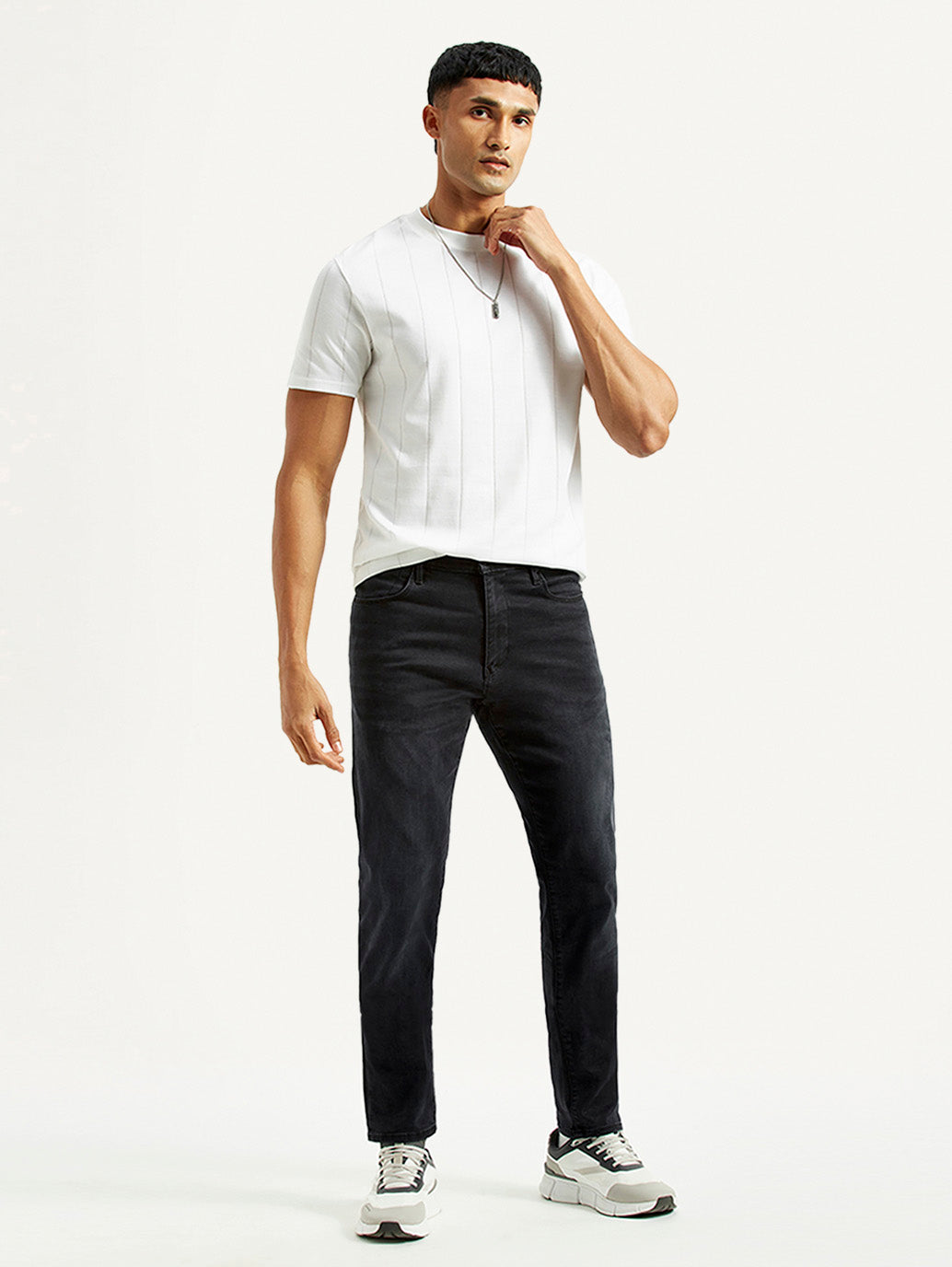 Men's Redloop 512 Charcoal Grey Slim Tapered Fit Mid Rise Jeans