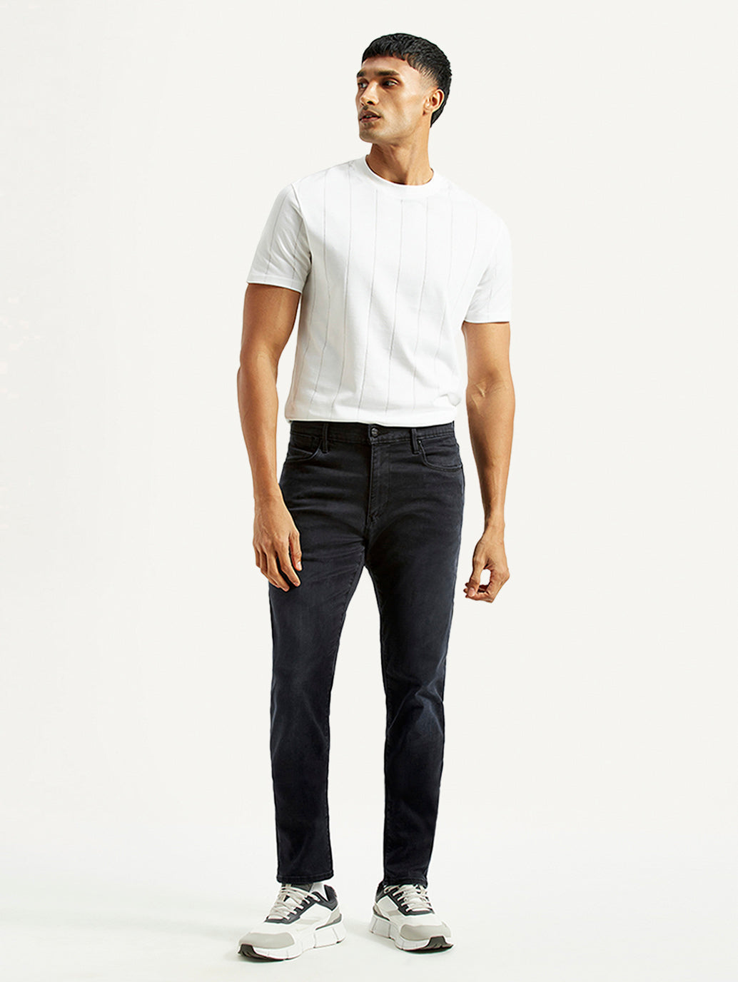 Men's Redloop 512 Charcoal Grey Slim Tapered Fit Mid Rise Jeans