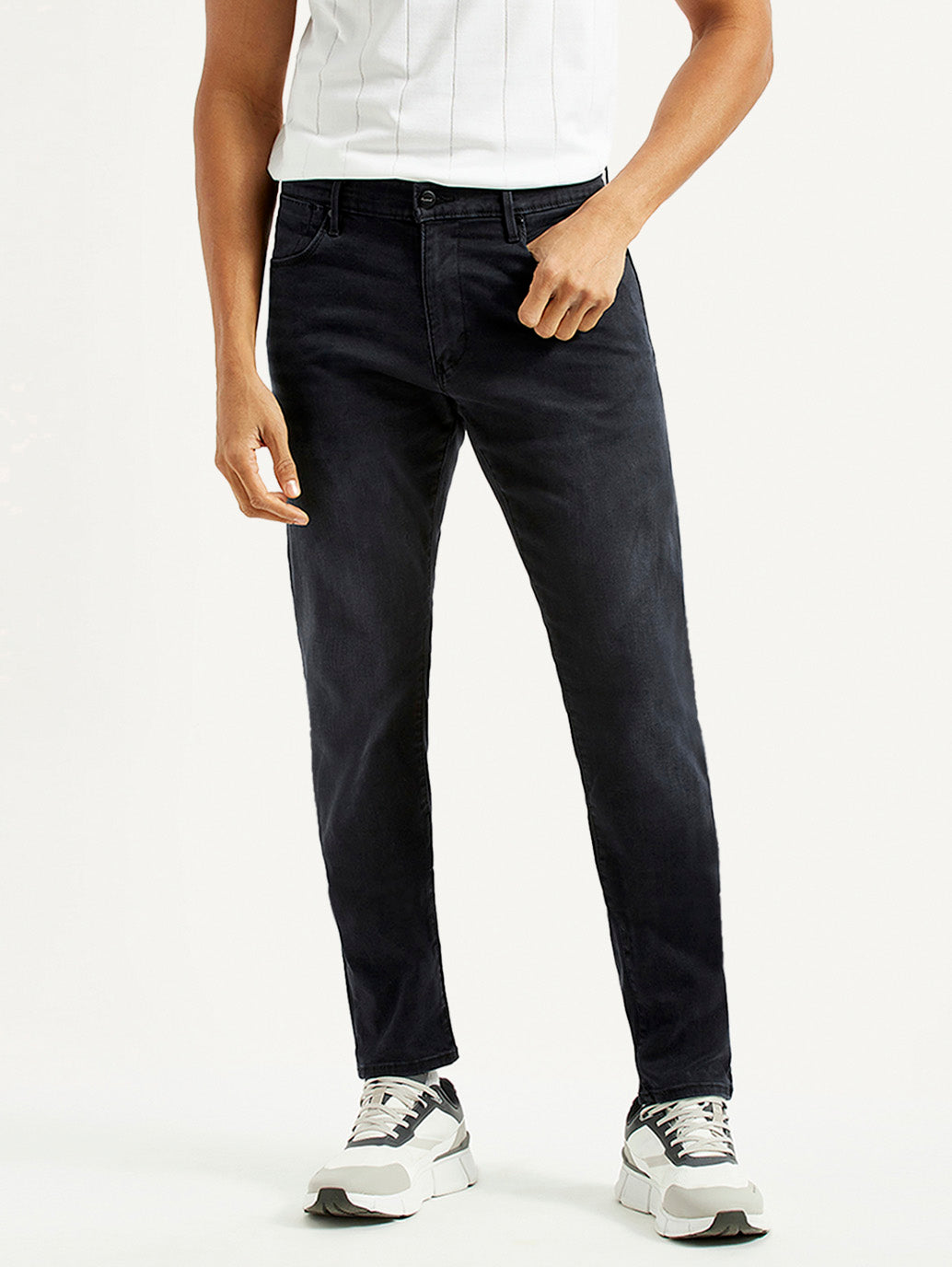 Men's Redloop 512 Charcoal Grey Slim Tapered Fit Mid Rise Jeans