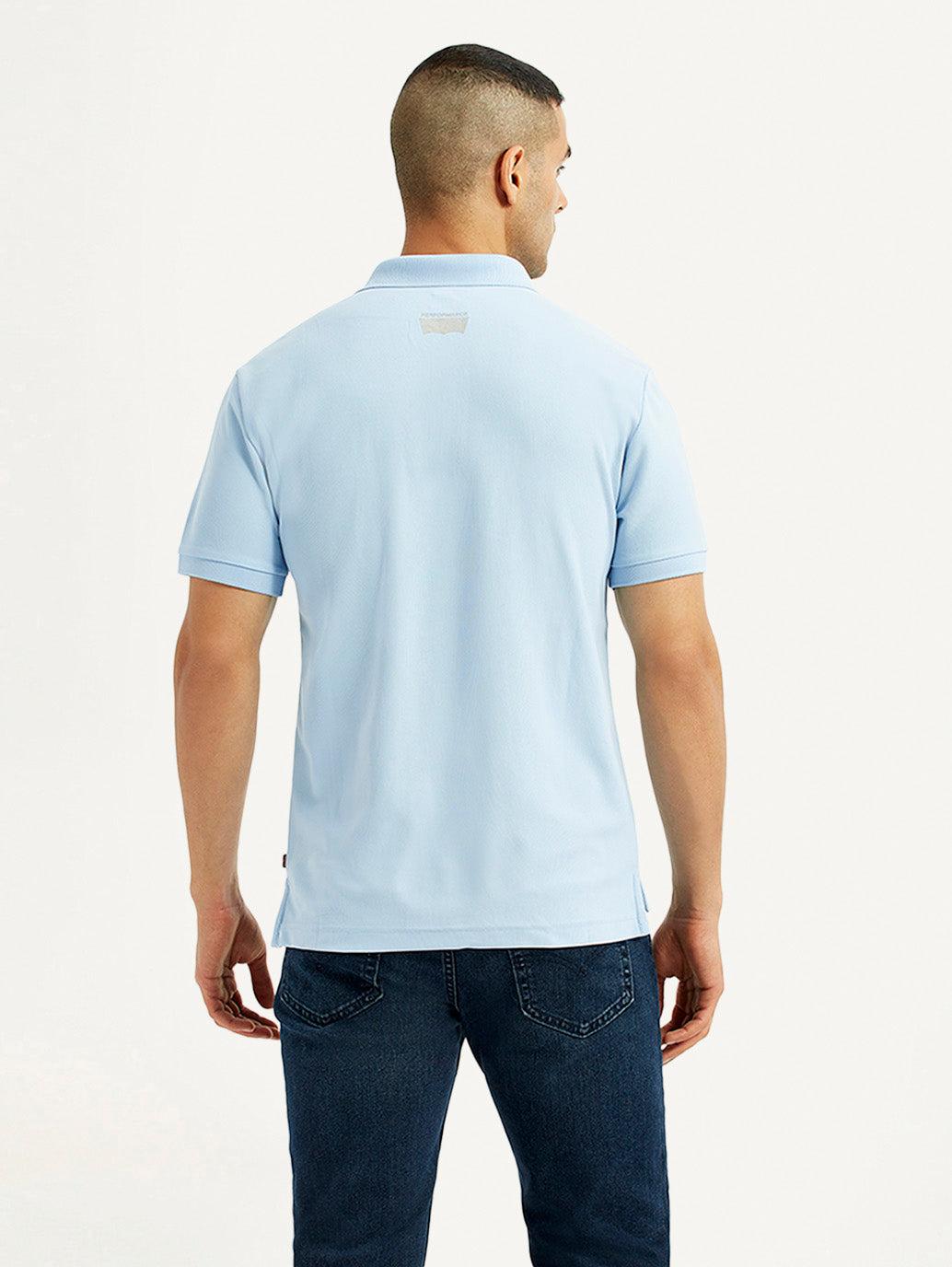 Men's Solid Light Blue Polo T-Shirt