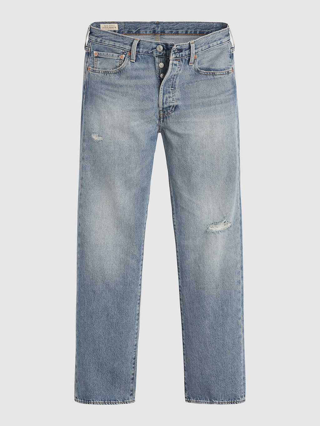 Men's 501 Blue Straight Fit Mid Rise Jeans