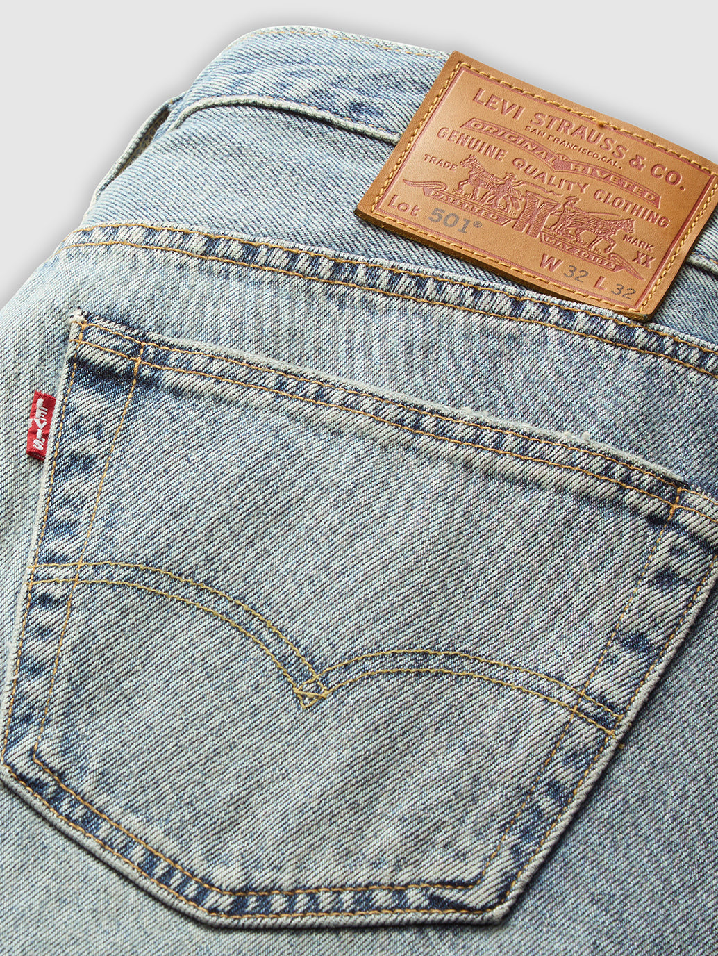 Men's 501 Blue Straight Fit Mid Rise Jeans
