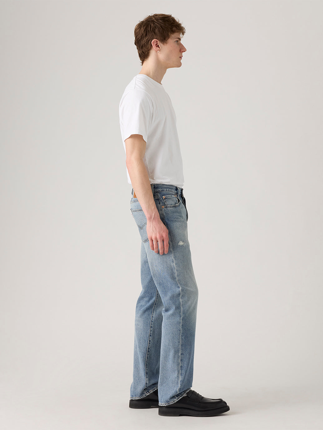 Men's 501 Blue Straight Fit Mid Rise Jeans