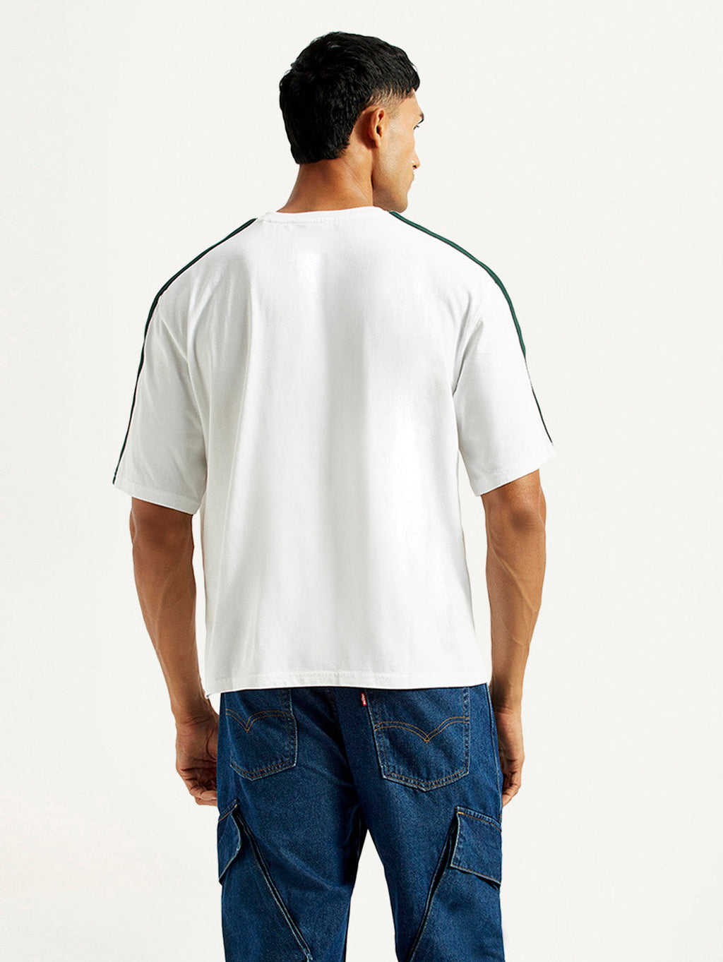 Men's Typographic Print White Loose Fit T-shirt