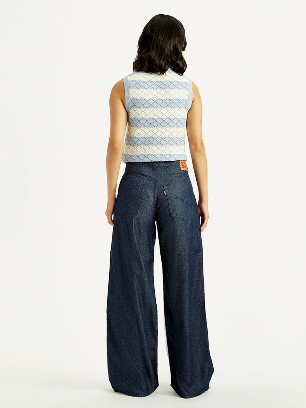 Women's Dark Indigo Baggy Fit High Rise Jeans