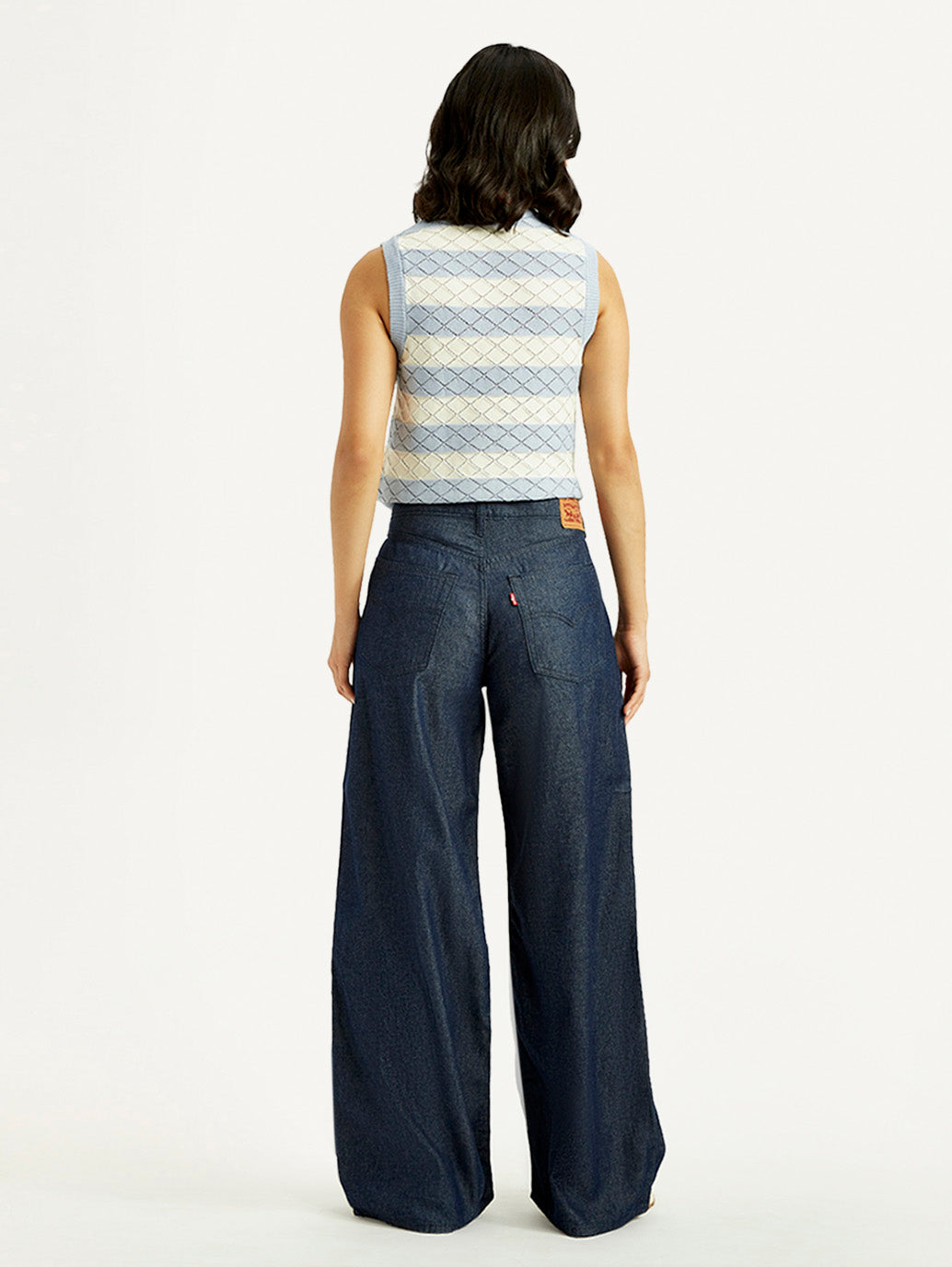 Women's Dark Indigo Baggy Fit High Rise Jeans