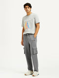 Men's Grey Relaxed Fit Cargo Trousers