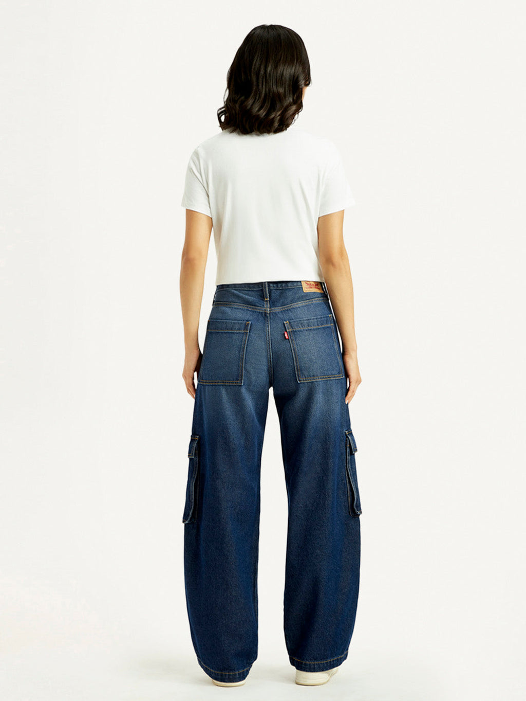 Women's 94 Dark Blue Baggy Fit Mid Rise Jeans