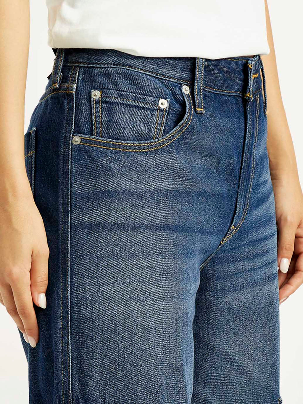 Women's 94 Dark Blue Baggy Fit Mid Rise Jeans