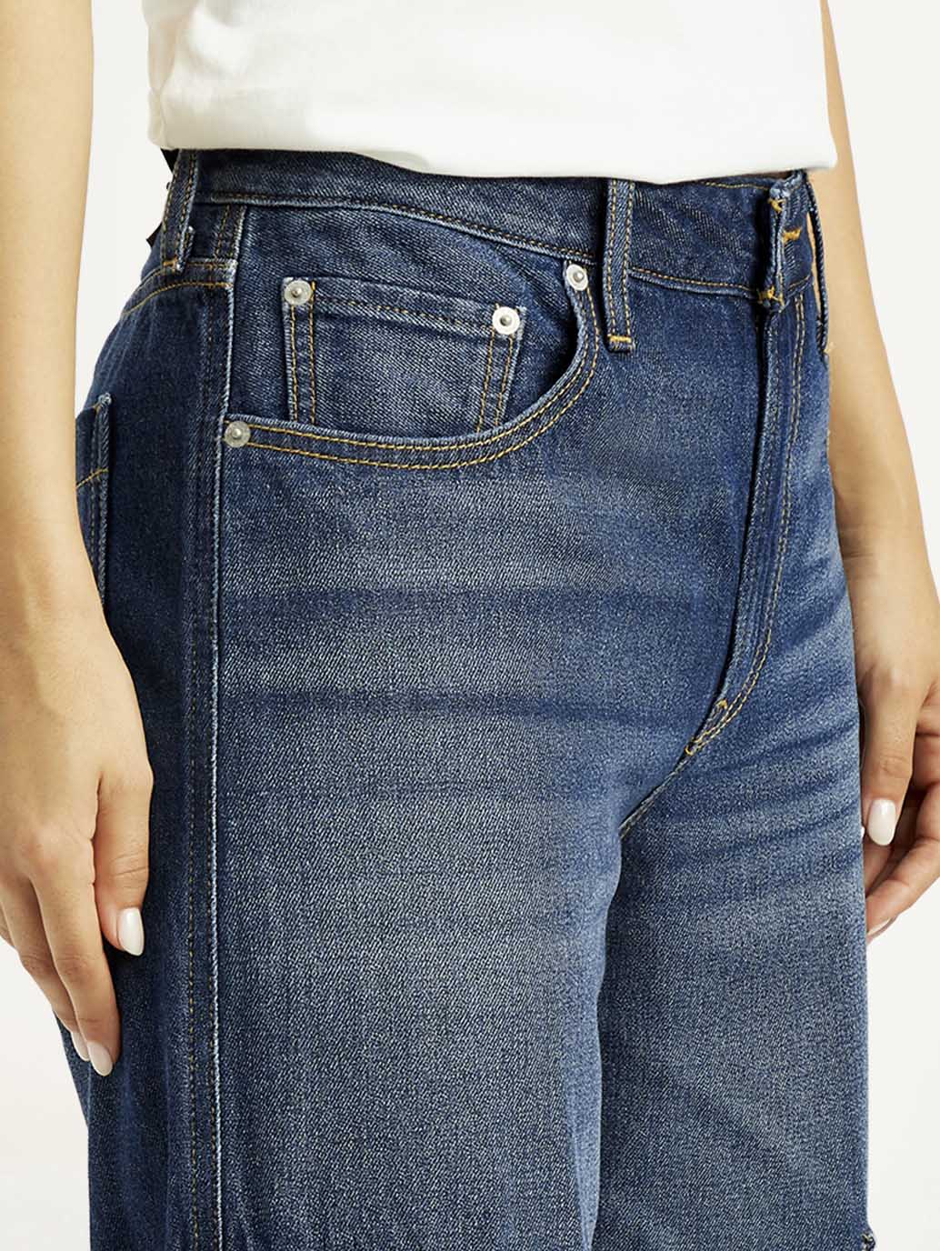 Women's 94 Dark Blue Baggy Fit Mid Rise Jeans
