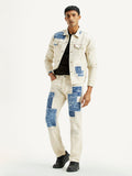 Men's 555 Off White Loose Fit Mid Rise Jeans
