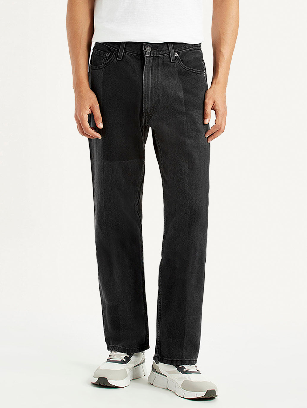 Men's 555 Black Loose Fit Mid Rise Jeans