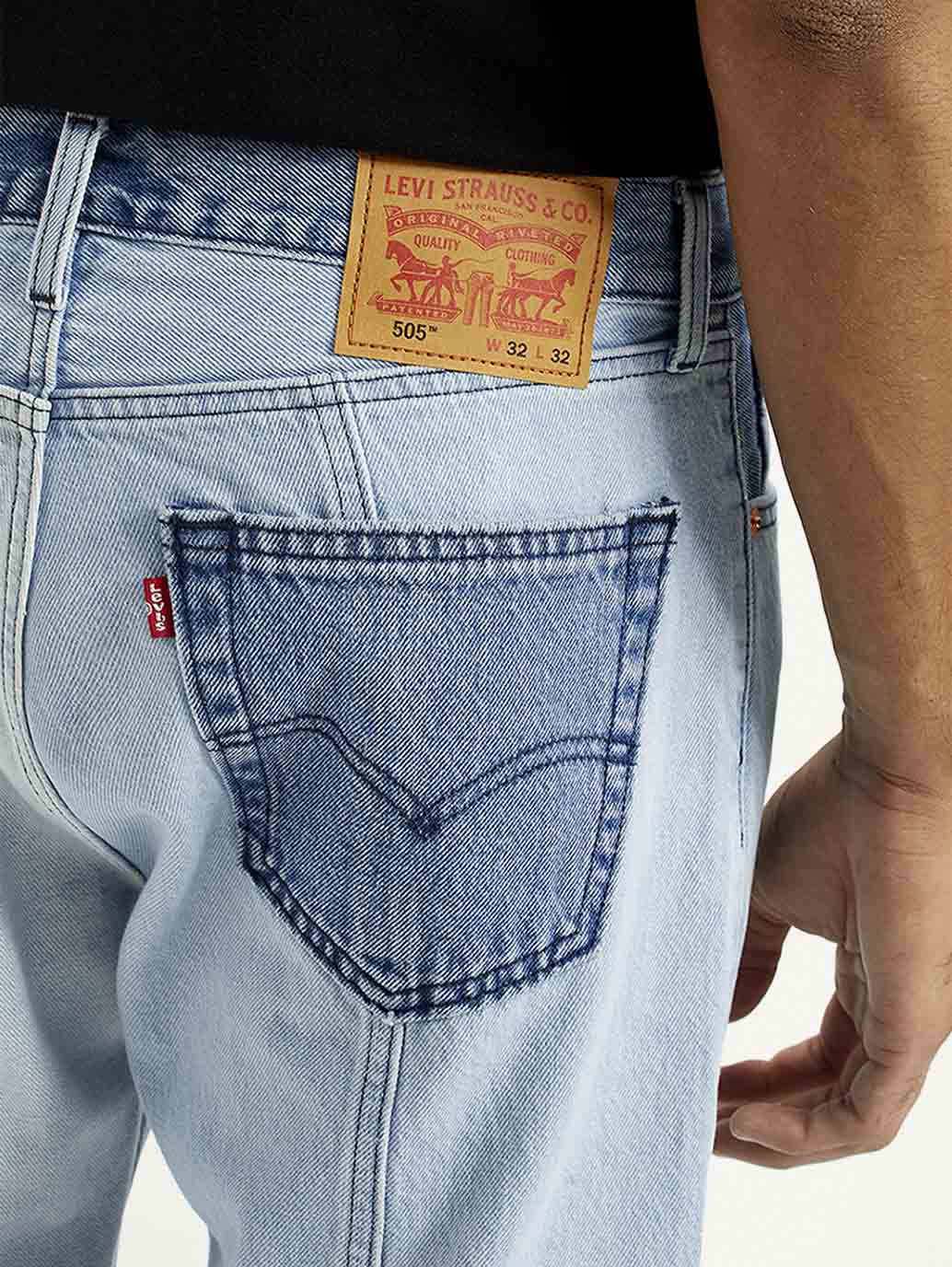 Men's 505 Med Indigo Straight Fit Mid Rise Jeans