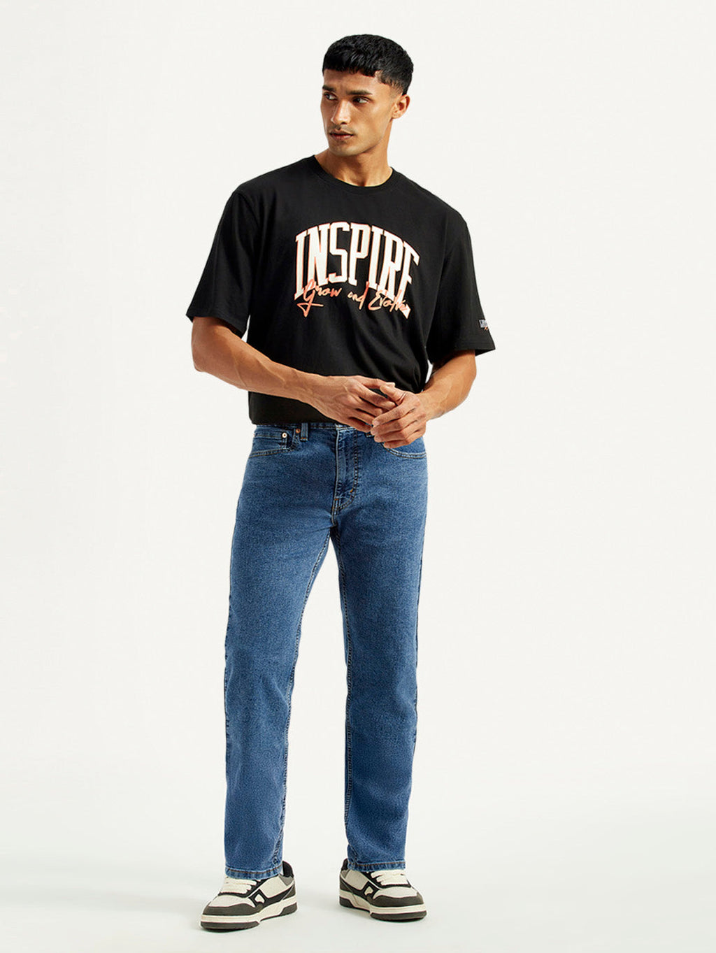 Men's 505 Med Indigo Straight Fit Mid Rise Jeans