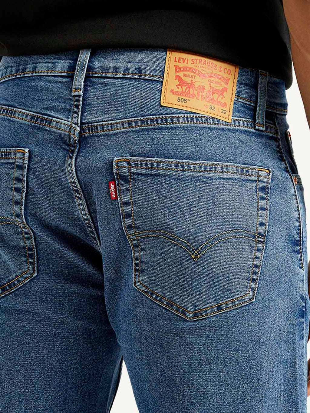 Men's 505 Med Indigo Straight Fit Mid Rise Jeans