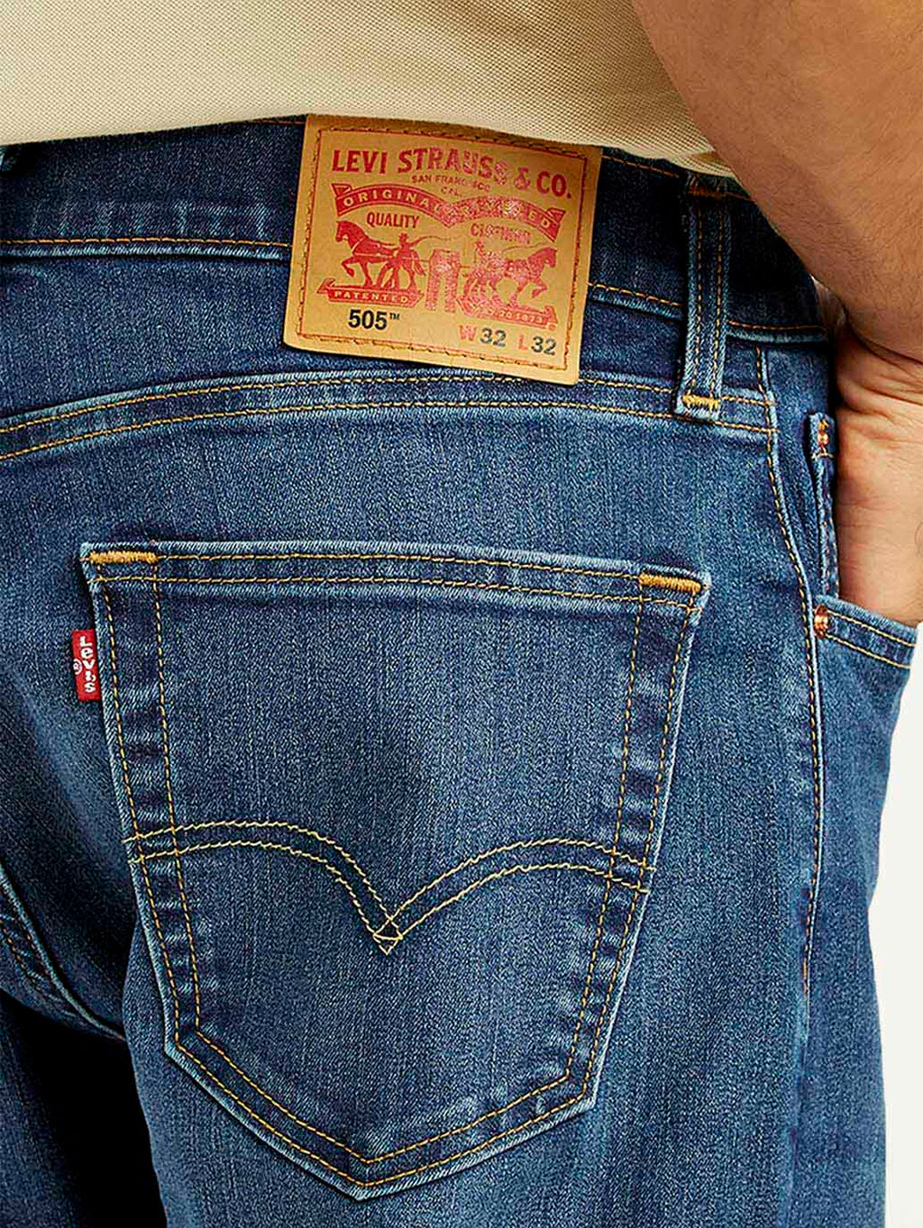 Men's 505 Med Indigo Straight Fit Mid Rise Jeans