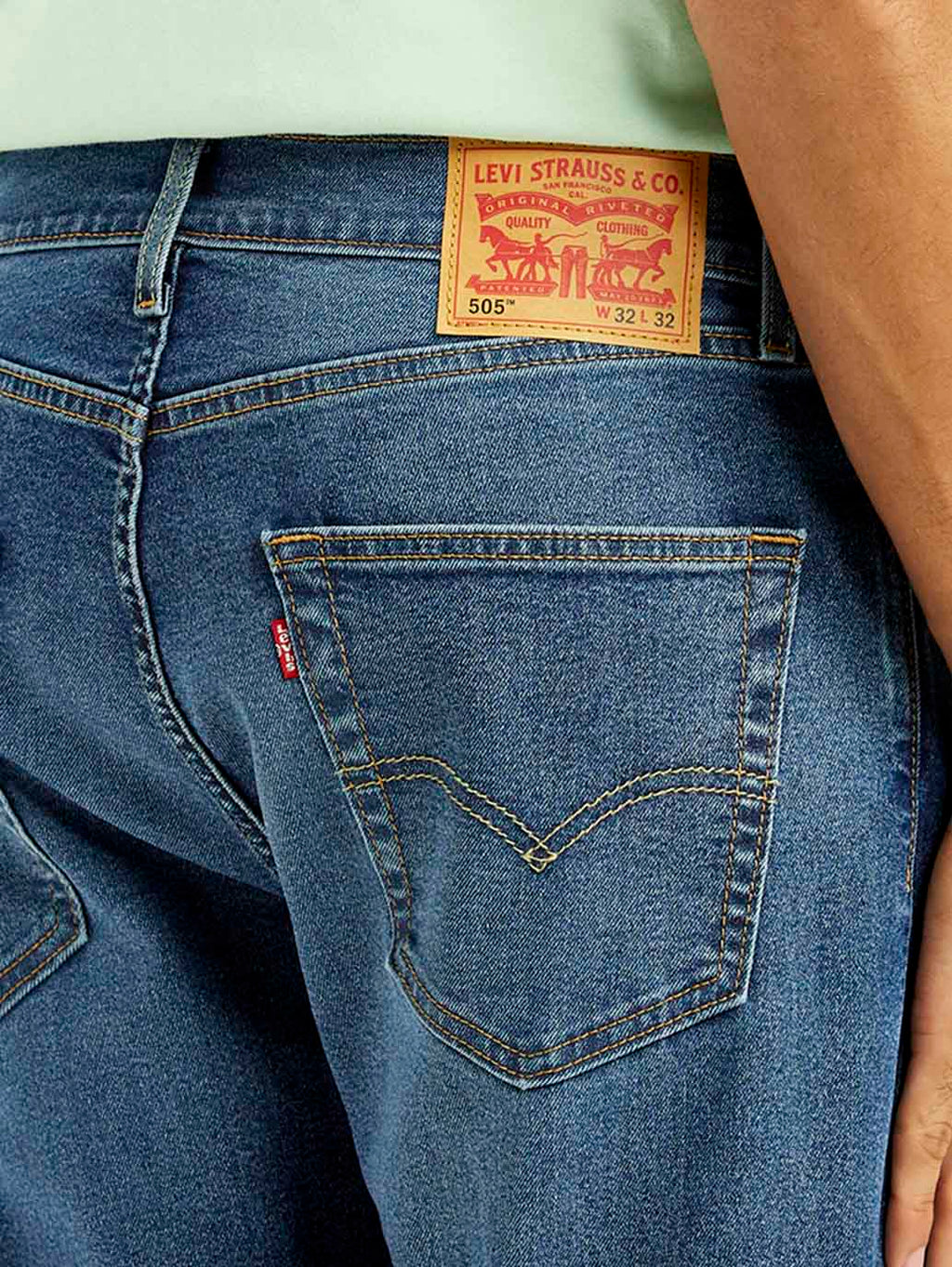 Men's 505 Med Indigo Straight Fit Mid Rise Jeans