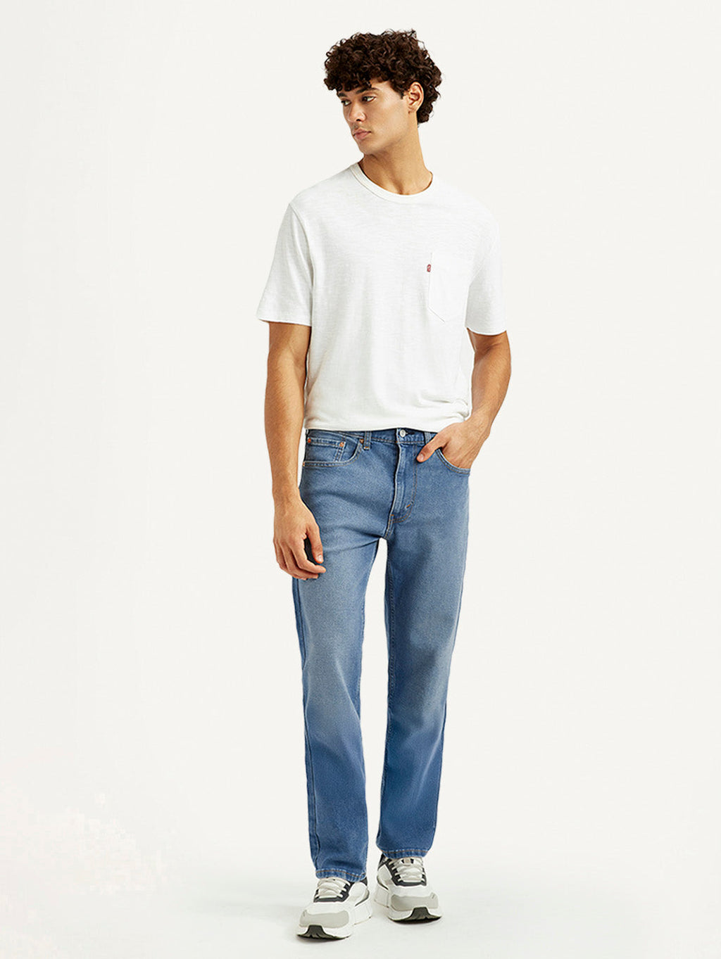 Men's 505 Med Indigo Straight Fit Mid Rise Jeans