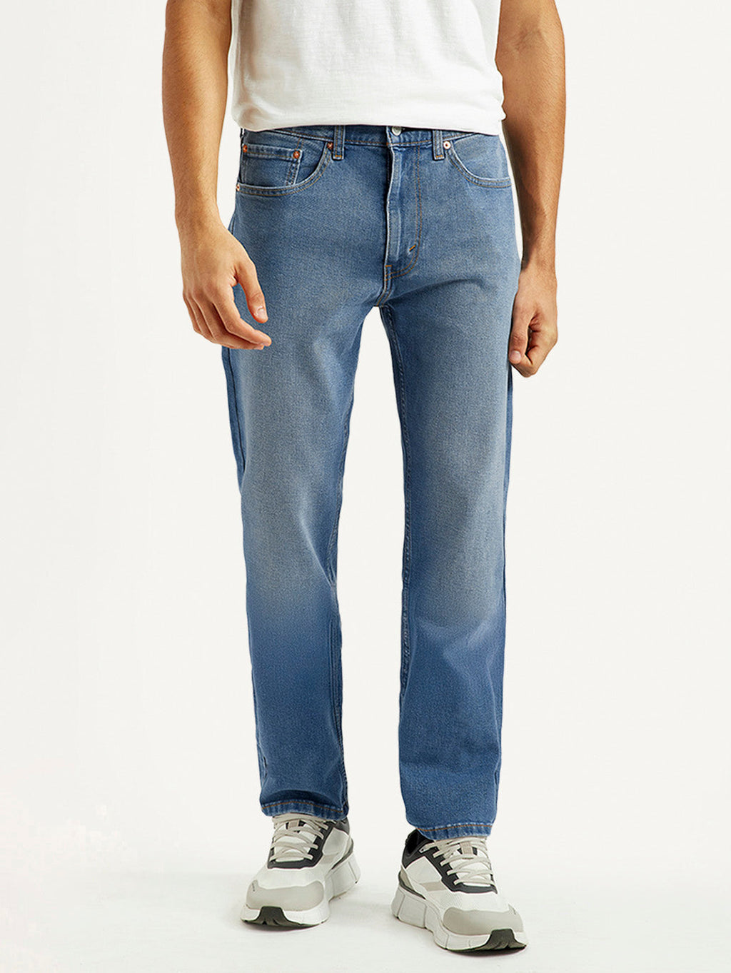 Men's 505 Med Indigo Straight Fit Mid Rise Jeans