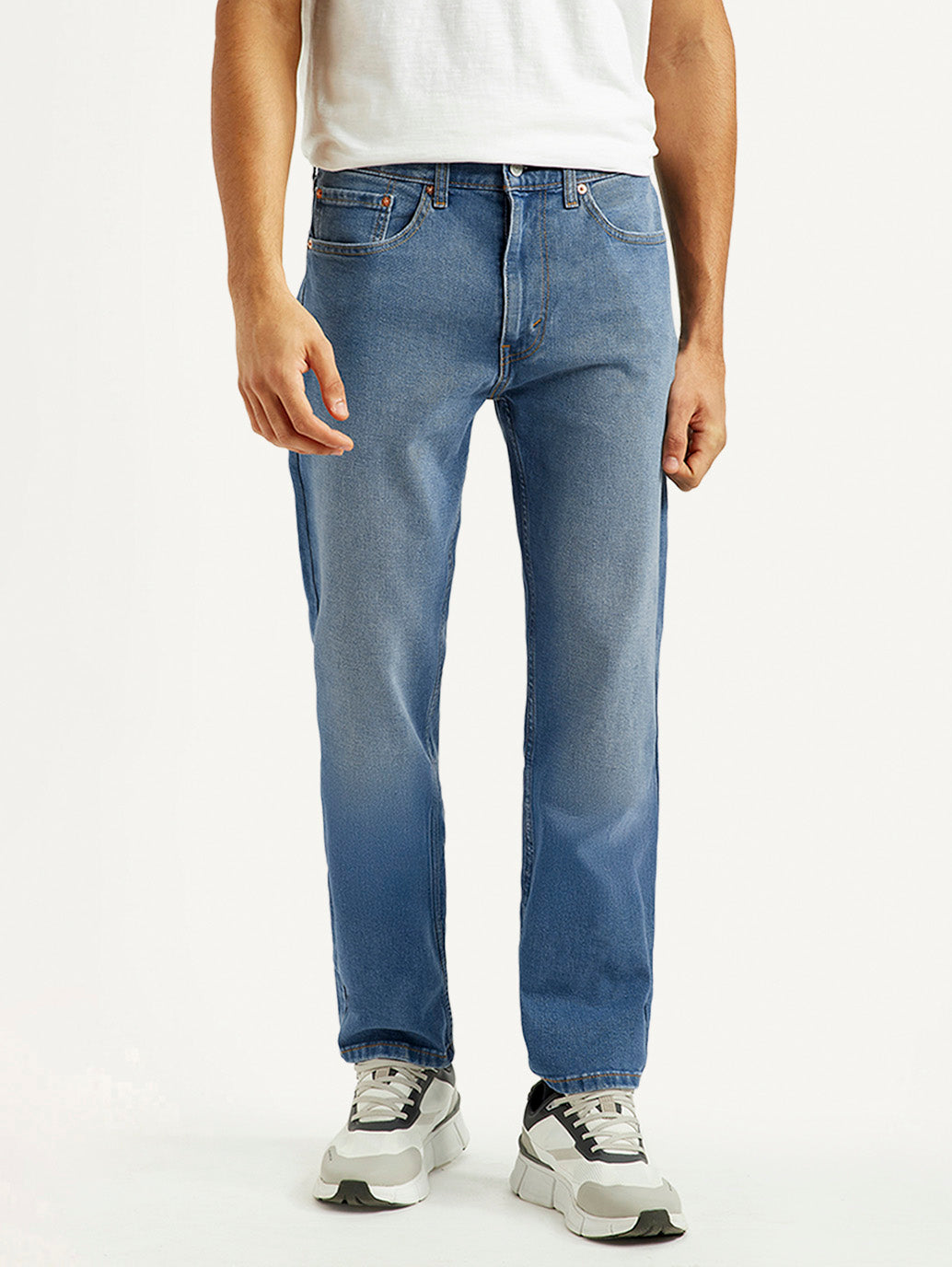 Men's 505 Med Indigo Straight Fit Mid Rise Jeans