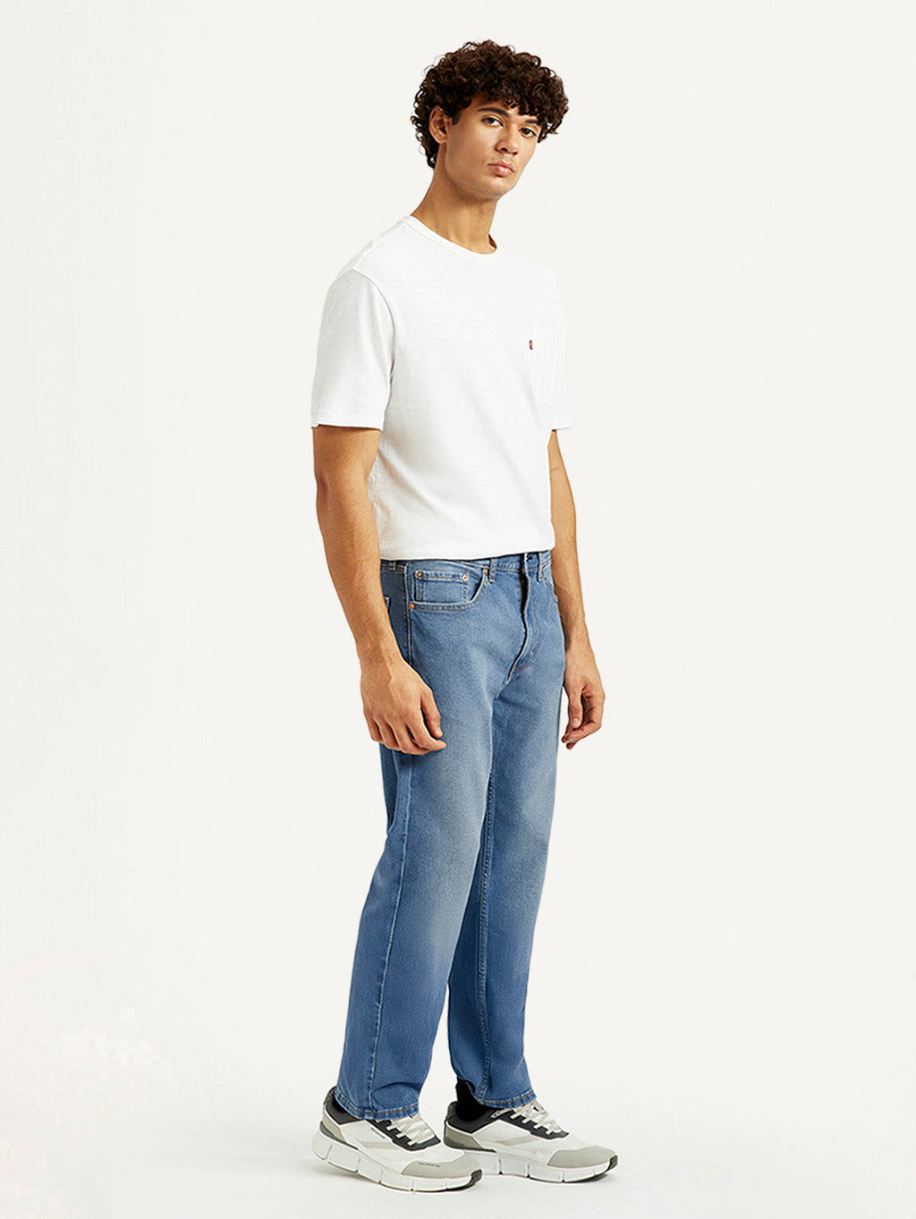 Men's 505 Med Indigo Straight Fit Mid Rise Jeans