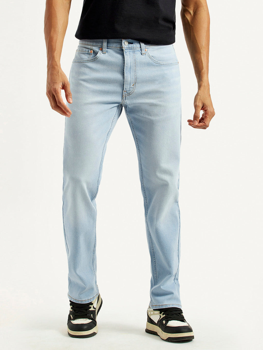 Men's 505 Light Indigo Straight Fit Mid Rise Jeans