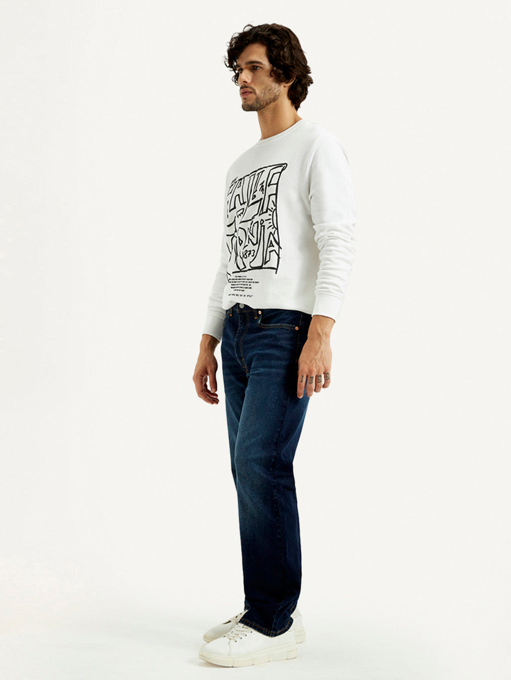 Men's 555 Dark Indigo Loose Fit Mid Rise Jeans