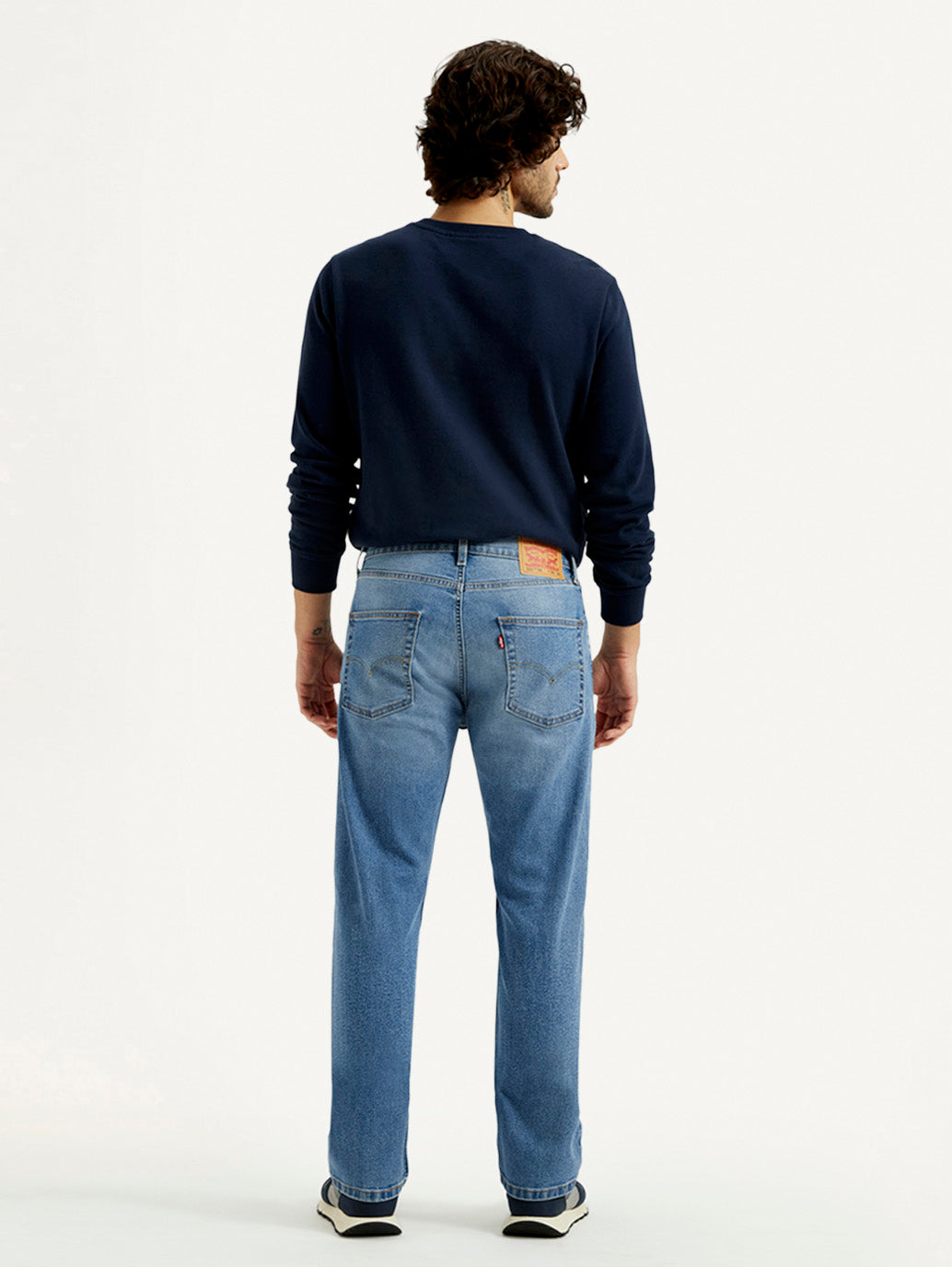 Men's 555 Med Indigo Loose Fit Mid Rise Jeans