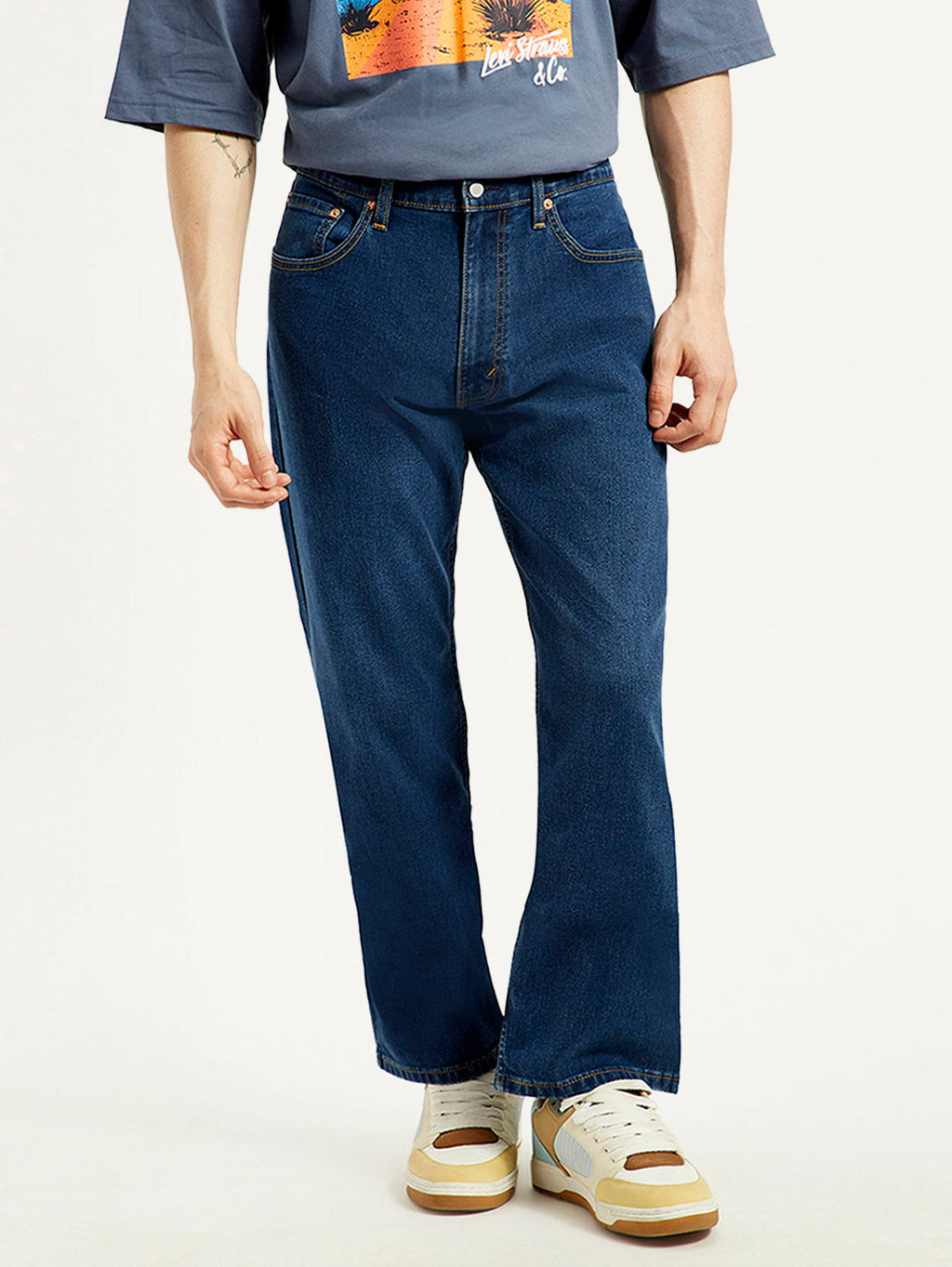 Men's 555 Dark Indigo Loose Fit Mid Rise Jeans