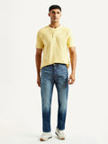 Men's 505 Blue Straight Fit Mid Rise Jeans
