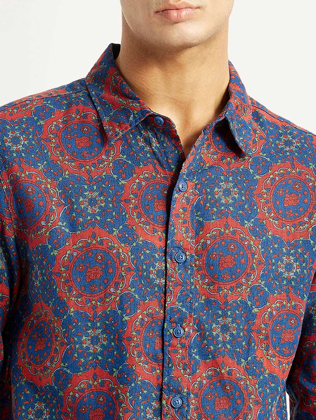 Men's Printed Multicolor Slim Fit Shirt