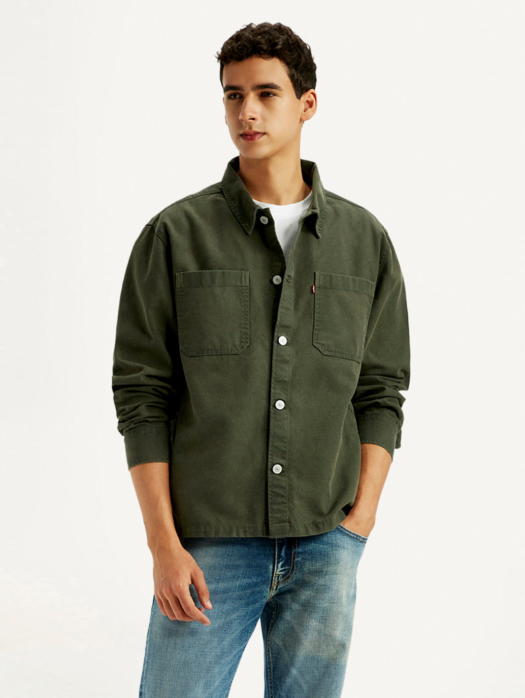 Men's Solid Dark Green Slim Fit Shirt