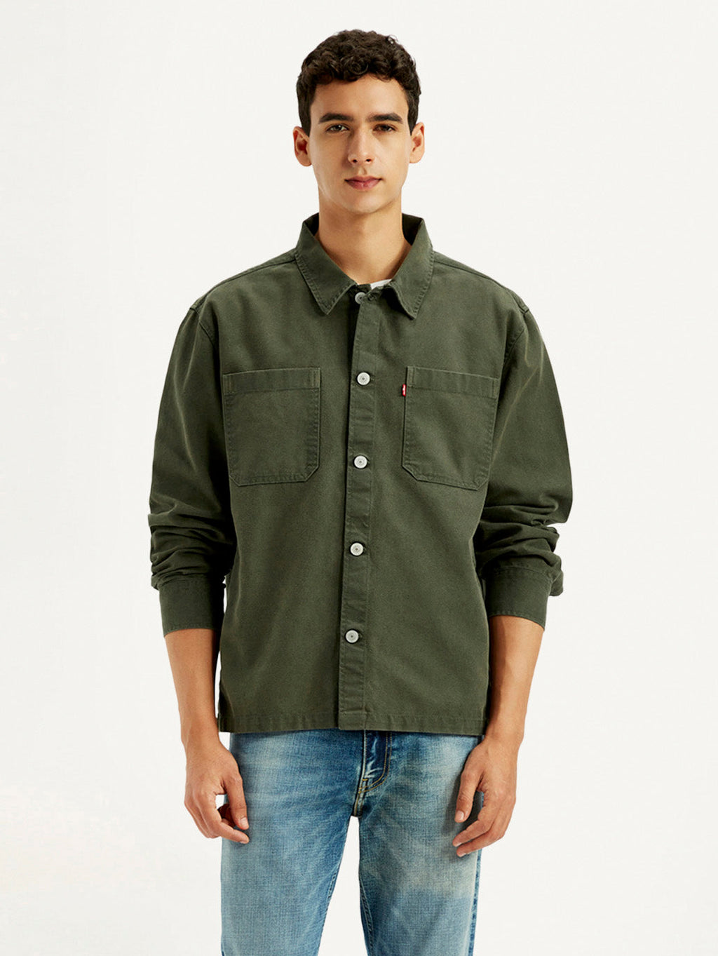 Men's Solid Dark Green Slim Fit Shirt