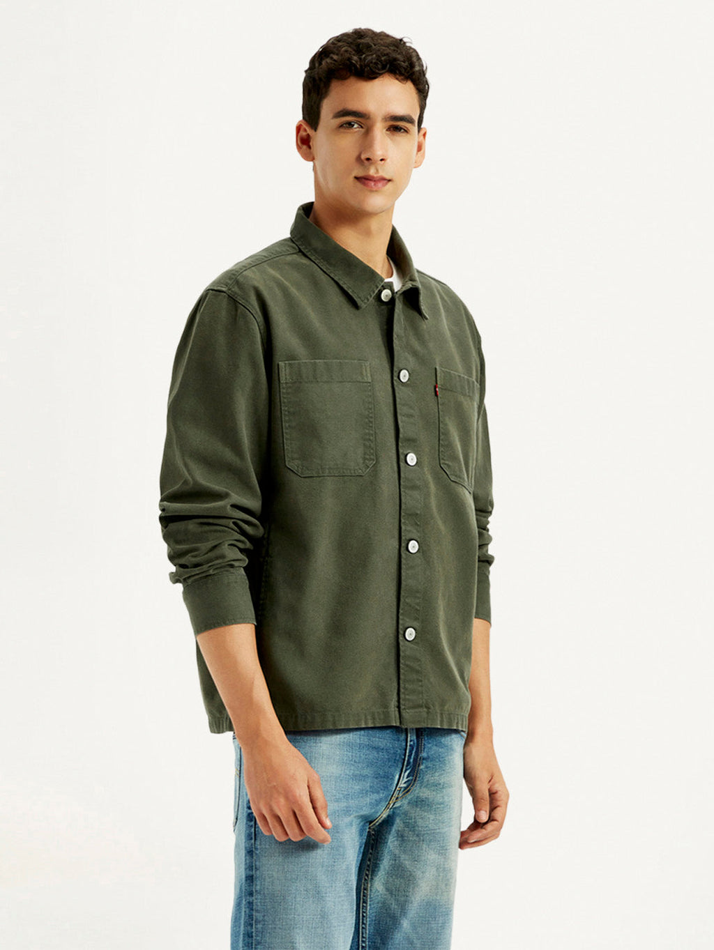 Men's Solid Dark Green Slim Fit Shirt