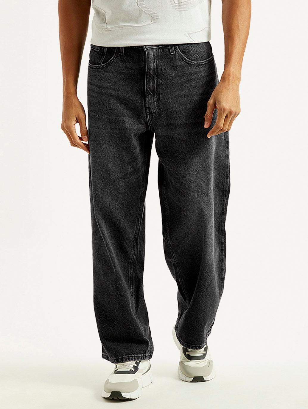 Men's Extra Baggy Fit Wide Leg Charcoal Grey Jeans