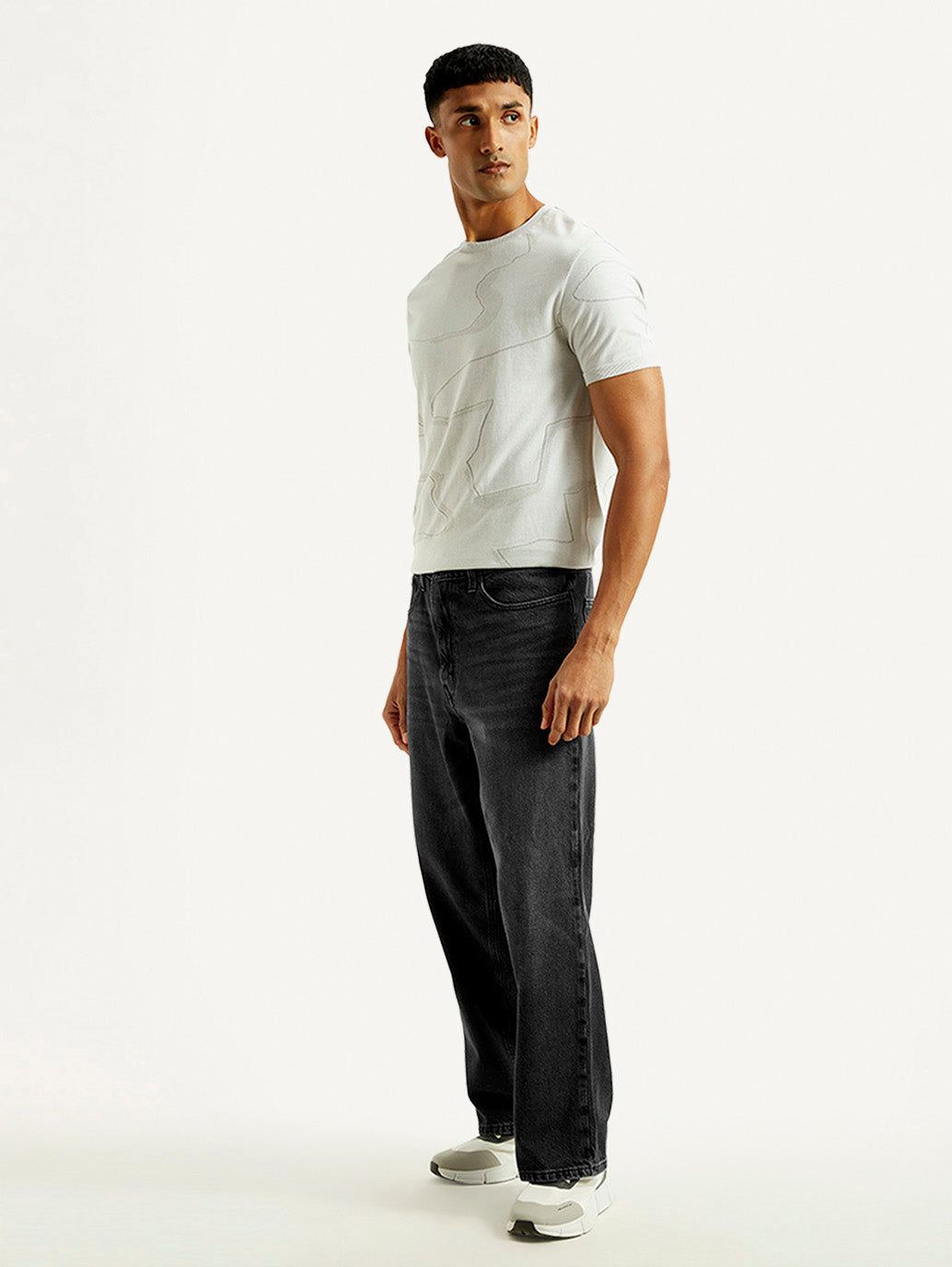 Men's Extra Baggy Fit Wide Leg Charcoal Grey Jeans