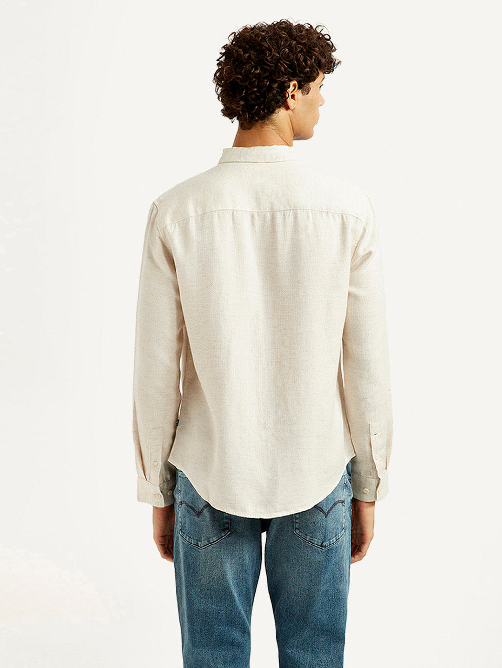 Men's Redloop Solid Beige Slim Fit Shirt