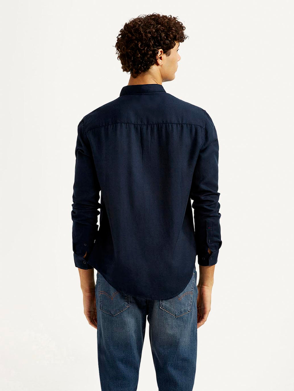Men's Redloop Solid Navy Slim Fit Shirt