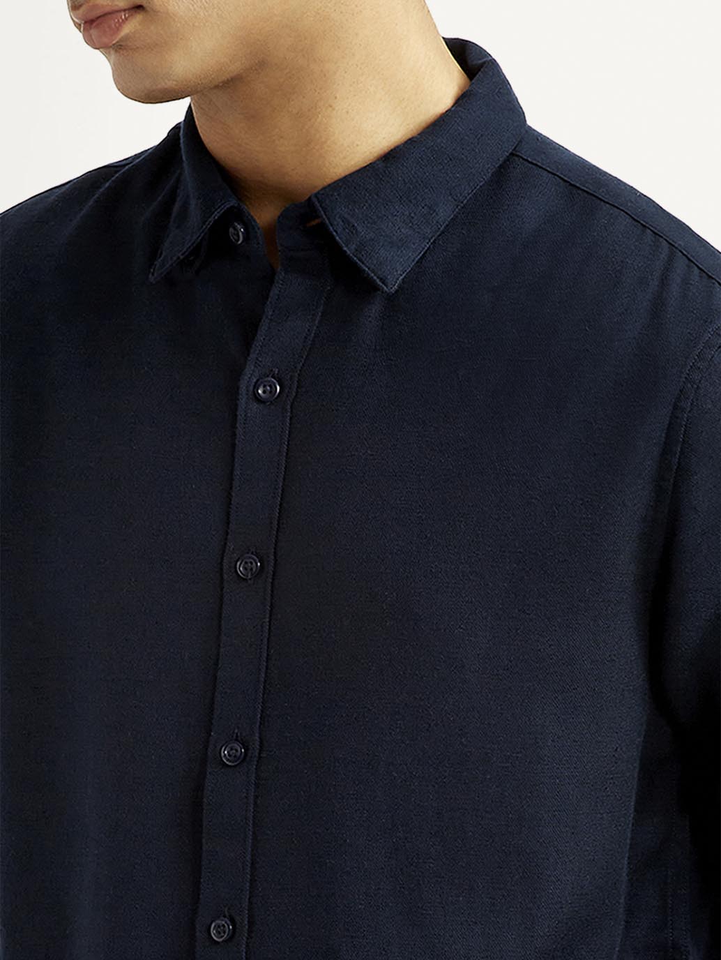 Men's Redloop Solid Navy Slim Fit Shirt
